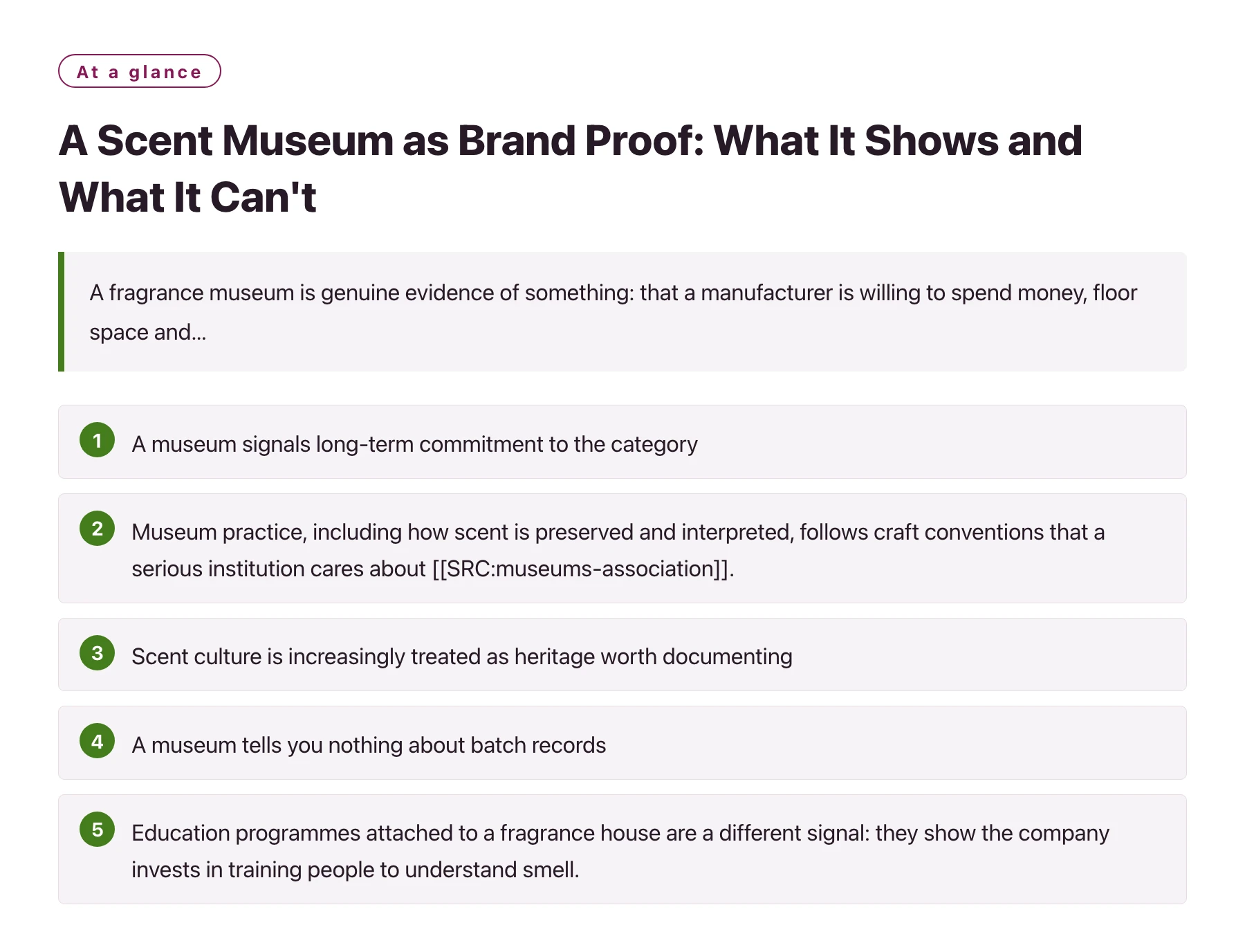 A Scent Museum as Brand Proof: What It Shows and What It Can't——全文要点速览